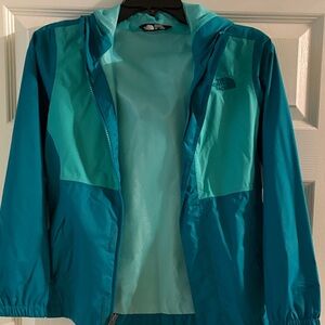 The North Face Aqua and Teal Windbreaker